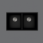 SMC - 902B - Black Granite double undermount sink