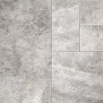 Silver - Travertine brushed & chiseled